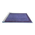 thumbnail image 2 of Ahgly Company Machine Washable Indoor Square Abstract Blue Modern Area Rugs, 7' Square, 2 of 4