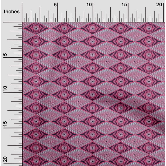 oneOone Viscose Jersey Fabric Geometric Block Decor Fabric Printed BTY 60 Inch Wide