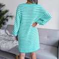 thumbnail image 2 of Ins Striped Sweater Dress V-neck Long Sleeve Dresses For Women, 2 of 7