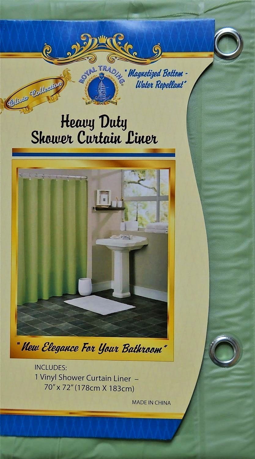 1PC SAGE GREEN SOLID BATHROOM REPELLENT VINYL PLASTIC SHOWER CURTAIN