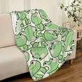 thumbnail image 3 of Cute Frog Blanket for Adults Green Frog Throw Blanket for Kids, Frog Gift for Frog Lover, Soft Cozy Flannel Blankets for Bed Couch Sofa 50x40 Inches, 3 of 6