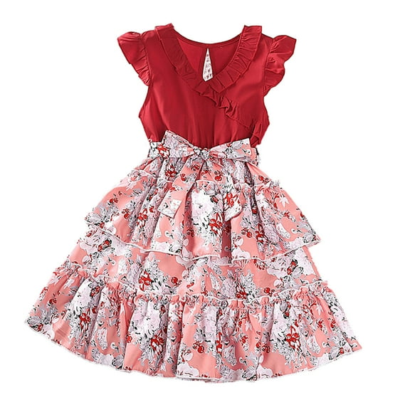 MXIEZI Teen Girls Sleeveless Dresses for 7-12T Big & Girls Floral Dress Summer Casual Sundress