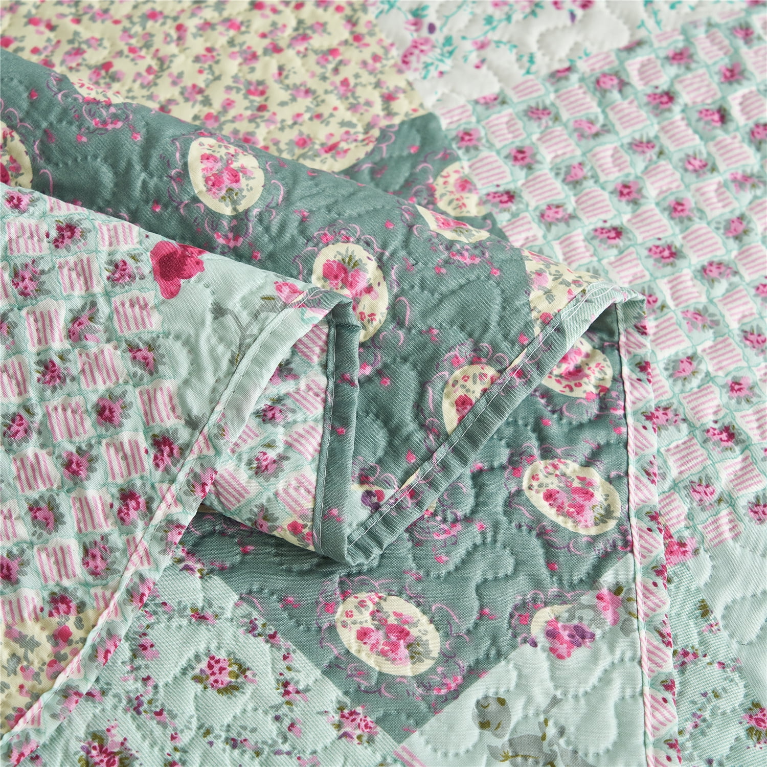 JML Polyester Quilt Sets, Full/Queen, Blue, 3-Pieces