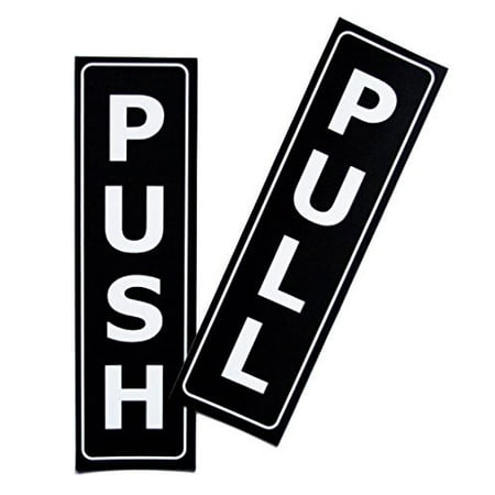 - Push Pull Door Sign Sticker - Self Adhesive Non Glare Surface For Better Readability