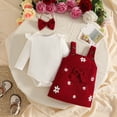 thumbnail image 2 of mgoYE Baby Girl Suspender Corduroy Skirt Outfits Long Sleeves Fall Winter Spring Clothes(Red,3-6 Months), 2 of 9
