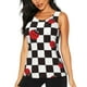 thumbnail image 1 of Balery Ladybugs Of Black And White Checkers Camiseta sin mangas estampada ligera para mujer, tops de entrenamiento sin mangas, camisetas de yoga transpirables de secado rápido.-Medium, 1 of 7