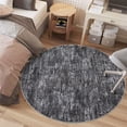 thumbnail image 3 of Garvee 3x3ft Round Modern Abstract Area Rug Solid Rug with Non Slip Rubber Backing, Washable Rug Low Pile Ultra Soft Indoor Carpet for Living Rooms Bedroom Dining Room, Dark Gray, 3 of 8
