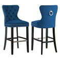 thumbnail image 2 of WestinTrends Wordford 29" Tufted Velvet Bar Stool (Set of 2), Black/ Royal Blue, 2 of 11