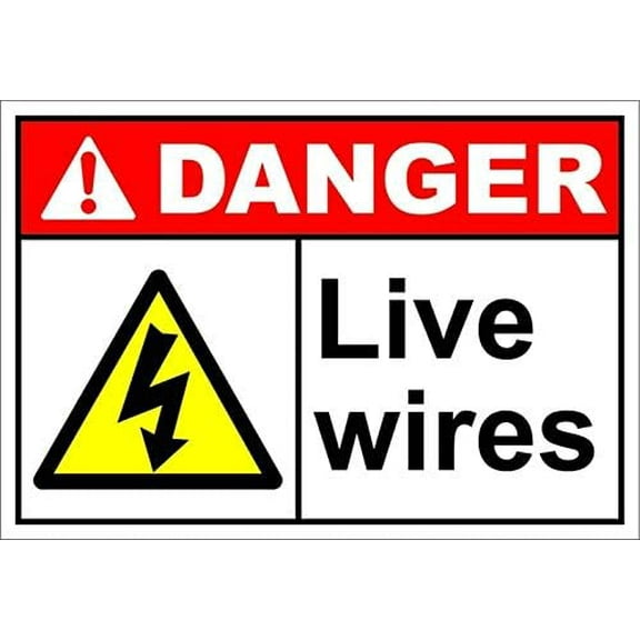 Warning Sign Live Wires Danger Sign Business Sign 12X8 Inches Aluminum Metal Tin Sign