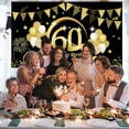 thumbnail image 2 of AYUQI 60th Birthday Backdrop Party Banner, Extra Large, Black & Gold, 70.8 x 43.3 inch, 2 of 9