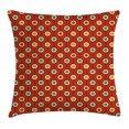thumbnail image 1 of Abstract Throw Pillow Cushion Cover, Stylish 60s Hippie Style Colorful Geometrical Dotted Repeating Symmetric Print, Decorative Square Accent Pillow Case, 24 X 24 Inches, Multicolor, by Ambesonne, 1 of 2