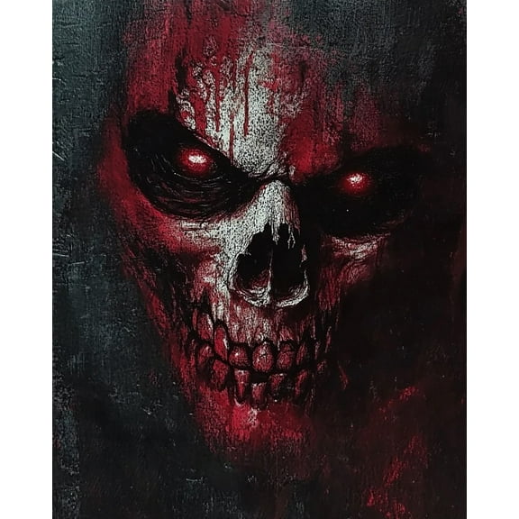 Paint by Numbers for Adults Kids Beginner Blood-Colored Skull DIY Acrylic Painting by Numbers Kits with Brushes Acrylic Pigment Home Decoration Gifts 16 x 20 inch