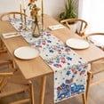 thumbnail image 3 of Table Runner 48 Inches Long for Kitchen Dining, Independence Day Dresser Scarf Farmhouse, Dining Table Decorations for Wedding/Parties, Farmhouse American Flag Truck Star Burlap 13 x 48 In, 3 of 8