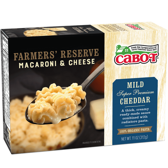 Cabot Farmers' Reserve Mild White Cheddar Deluxe Macaroni & Cheese with Organic Pasta, 11 oz Box, Shelf Stable