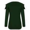 thumbnail image 5 of Blouses for Women Ruffle Long Sleeve Fashion Casual Solid Color Loose Pullover V Neck Long Sleeve Tops, 5 of 6