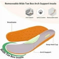thumbnail image 3 of JOYFON Wide Toe Box Shoes for Women Arch Support Walking Tennis Sneakers Orthotic Leather Shoes for Bunions, Plantar Fasciitis WhiteOrange Size 9, 3 of 6