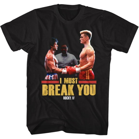 Rocky Must Break Black Adult T-Shirt