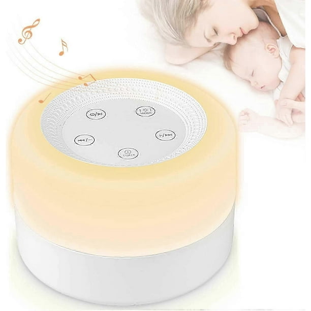 White Noise Machine for Baby with Night Light, 12 Soothing Sounds, 7 Colors, Memory Function & Timer - Sleep Aid