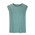 thumbnail image 2 of JMKQLZ Tank Tops for Men, Casual Knitting Cotton Sleeveless Blouse Summer Solid Color Round Neck Tank Vest,Sky Blue,S, 2 of 5