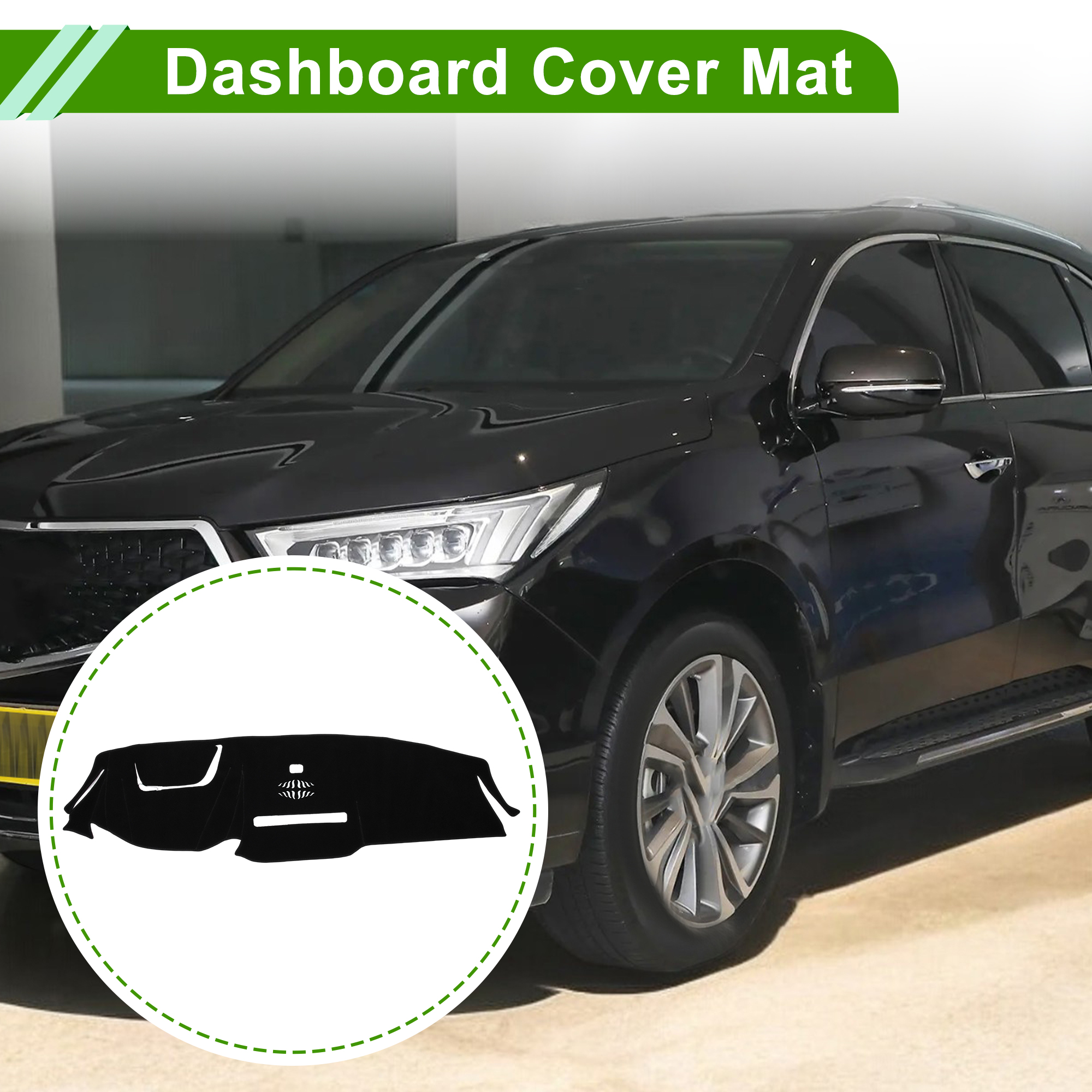 Unique Bargains Dash cover for Acura MDX 2022-2024 Dashboard cover Car Interior Anti-Slip/Anti Dust Polyester Black Thread 1 Pc