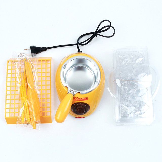 chocolate Fabricante de chocolate 220v Caldera de chocolate para brochetas de frutas Pasteles de inmersión Regalo de Navidad para fiestas de cumplea?os Amantes del chocolate (amarillo)
