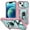 Green/Pink, variant on Dteck Case for iPhone 15 with Slide Lens Cover, Shockproof Finger Ring Holder Stand, Military Grade Drop Protection fit Magnetic Car Mount for iPhone 15, Green