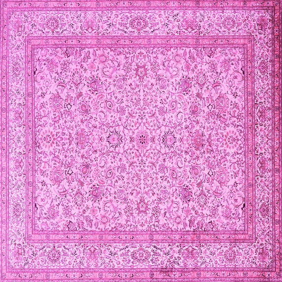 Ahgly Company Indoor Square Persian Pink Traditional Area Rugs, 3' Square