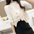 thumbnail image 6 of Women Hollow Out Sleeveless Vest Crochet Floral V-Neck Short Waistcoat Cardigan, 6 of 20