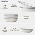 thumbnail image 6 of Malacasa Pasta Bowls, 34 oz Ceramic Salad Bowls Set of 4, Large Kitchen Bowls Set for Serving Soup, Pasta, Dinner, Microwave Dishwasher Safe, 6 of 10