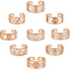 9PCS Adjustable Toe Rings for Women Vintage Open Cuff Toe Ring Set Foot Jewelry default