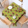 thumbnail image 2 of Highland Cow Sunflower Field Pattern Square Tablecloth,Waterproof Square Table Cover,Wipeable Spillproof Washable Table Cover for Home Kitchen Party Decor 52"x52"(132x132cm), 2 of 6