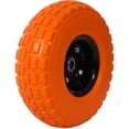 thumbnail image 3 of CQSXDA Heavy-Duty Flat free PU foam Tire and Wheel - 4.10/3.50-4", 10" Diameter, 5/8" Axle Bore Hole, 2.2" Offset Hub and Double Sealed Bearings for Hand Trucks Replacement, 3 of 7