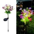 thumbnail image 1 of Solar Garden Chrysanthemum Lights 2 Pack, luces LED danzantes con estacas de flores, Decoración de paisajismo impermeable de PVC para patios eléctricos, blanco rosa naranja púrpura, 1 of 6