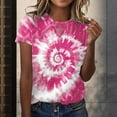 thumbnail image 2 of SWPZC Women's Tie Dye Graphic Tees Casual Short Sleeve Crewneck Tshirt Blouse Summer Dressy Comfy Loose Fit Tunic Cute Tops Woman Shirts Short Sleeve Long Sleeve T Shirts Women, 2 of 5