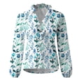 thumbnail image 5 of LEAVINGSUO Fall Winter V Neck Long Tops for Women, Womens Tops Clearance Women Casual Full Sleeve V-Neck Tops Loose Blouse Printing Tops, 5 of 5