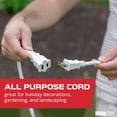 thumbnail image 4 of Iron Forge Cable 2 Prong Outdoor Extension Cord 25 ft, 16/2 SJTW 25 Foot White Extension Cord, Weatherproof - Great for Outdoor Lights, Deck, Patio, 4 of 7