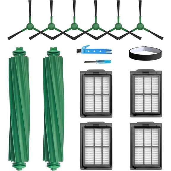 Replacement Parts for iRobot Roomba Plus 405 (G181) Combo & 505 Combo Robot Vacuum Cleaner Accessories Kit 13 Packs 2 Main Brushes, 4 Filters, 6 Side Brushes, 1 Bumper Stripe