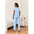 thumbnail image 4 of Conjunto de pijama Ekouaer, top de manga corta y pantalones largos, azul XL, 4 of 6
