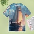 thumbnail image 5 of Sailboat Women T-Shirt Classic O Neck T-Shirts Short-Sleeve Trendy Animal Print Design Tshirt Casual Clothing, 5 of 5