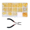thumbnail image 3 of Juego de fabricación de joyas, Kit de fabricación de collares de amplia aplicación de aleación de cobre y hierro Premium dorado con Alicates de punta redonda, 3 of 5