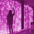 thumbnail image 2 of LNGOOR 300 LED Pink USB-Powered Curtain String Lights with Remote Control - 3Mx3m/9.8FTx9.8ft  8 Lighting Modes  Infrared Sensor  Metal Fairy Lights for Christmas  Halloween  Weddings  Be, 2 of 7