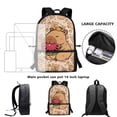 thumbnail image 5 of Uorisanigo Cute Capybara School Backpack for Boys Girls with Padded Straps Lightweight Durable School Backpack Toddler Bookbag for Preschool Kindergarten Elementary(17 inch), 5 of 6