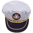 thumbnail image 1 of 1pc Sombrero de Capitán Marino Gorra de Rayas Azules Cosplay Sombrero de Capitán Adulto Estilo Manian para Adultos (Adultos 58cm Ajustable), 1 of 6
