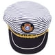 thumbnail image 1 of 1pc Sombrero de Capitán Marino Gorra de Rayas Azules Cosplay Sombrero de Capitán Adulto Estilo Manian para Adultos (Adultos 58cm Ajustable), 1 of 6