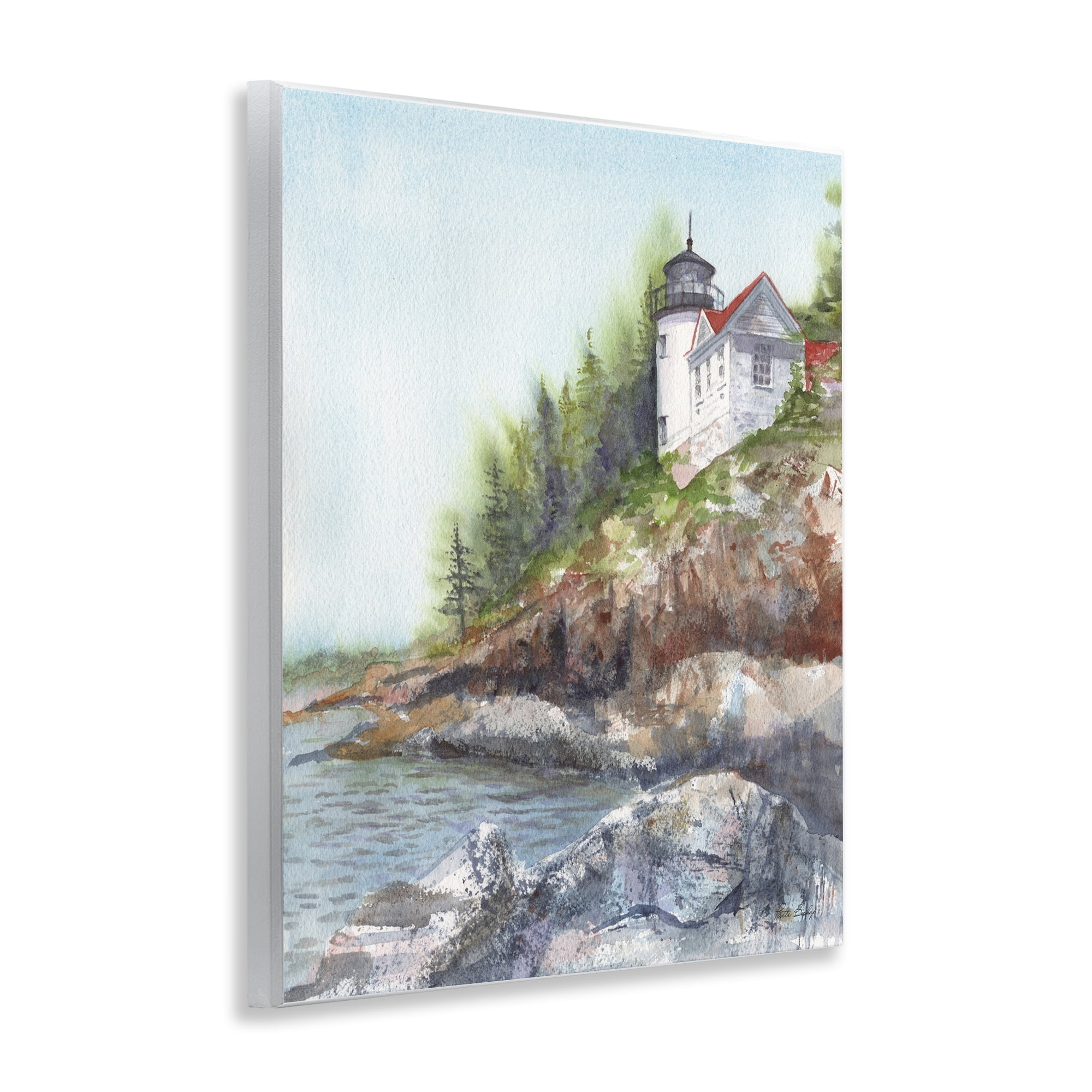 Stupell Industries Bass Harbor Lighthouse Wall Plaque Art, design by Patti Bishop