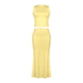 thumbnail image 5 of EYNMVR Skirt Sets Women 2 Piece Outfits Sleeveless Tank Crop Top Fold Over Maxi Long Skirts, 5 of 6