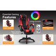 thumbnail image 3 of Happydeer Gaming Chair with Bluetooth-compatible Speakers & LED Lights, Faux Leather, 397lbs Capacity Ergonomic Office Chair with Footrest and Height Adjustable, 3 of 8