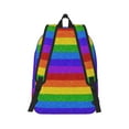 thumbnail image 7 of Easygd Colorful Glitter Rainbow Canvas Backpack: Stylish, Lightweight, and Versatile with Large Capacity and Adjustable Straps –, 7 of 7
