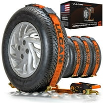 VULCAN Autohauler Car Tie Down, Rolling Idler 3-Cleat, 120 inch, 4 Pack, PROSeries, 3300 Lbs SWL