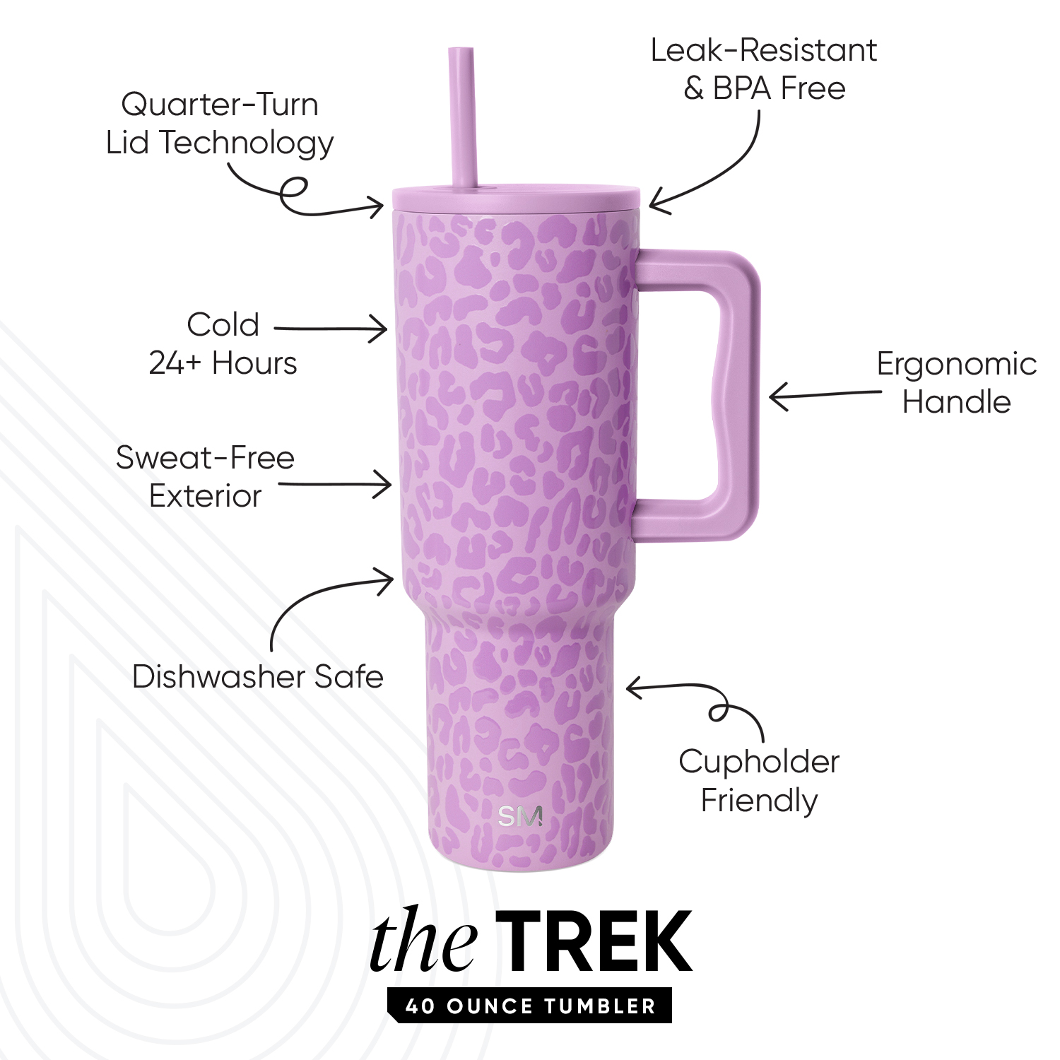 Simple Modern 40oz Trek Tumbler Electric Lavender photo 2